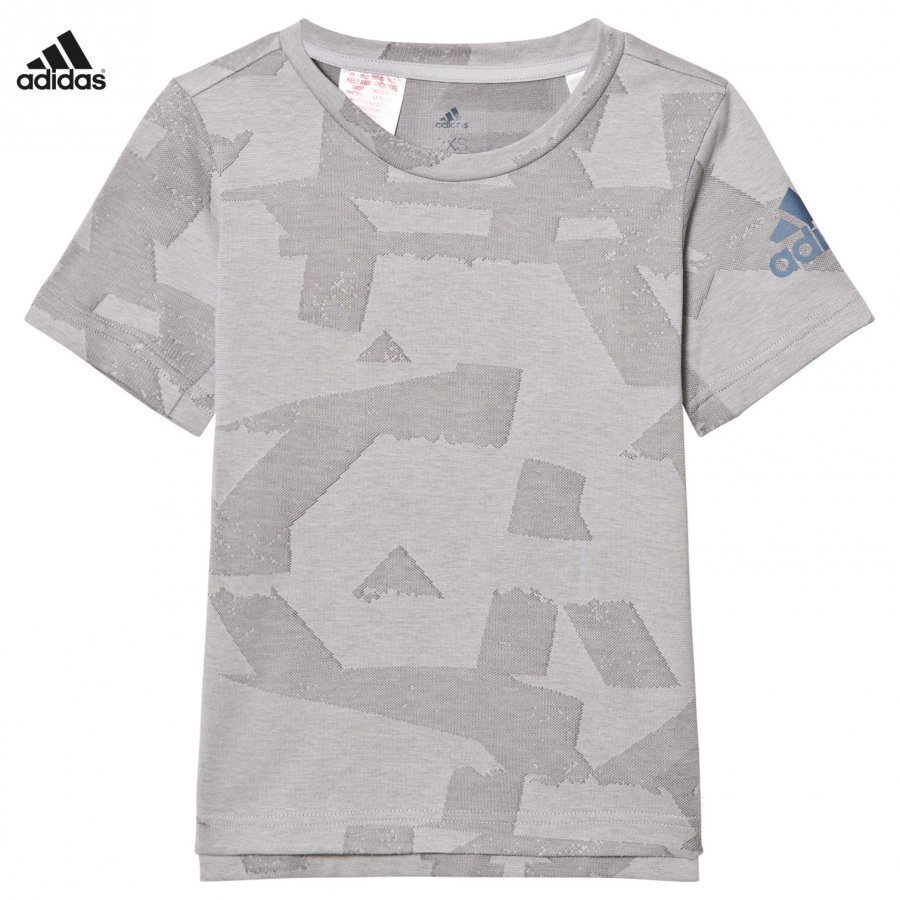 Adidas Performance Grey Printed Performance Training Tee T-Paita