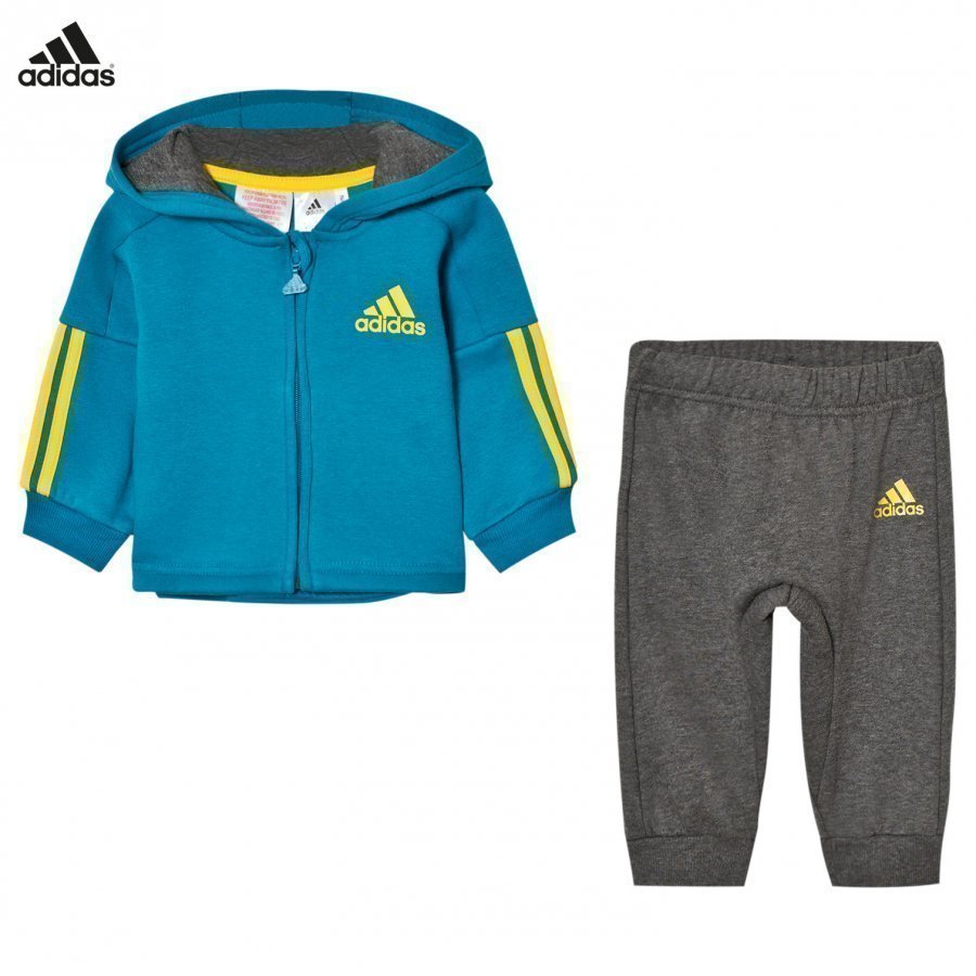 Adidas Performance Hoodie Sweatpants Set Teal/Grey Asusetti