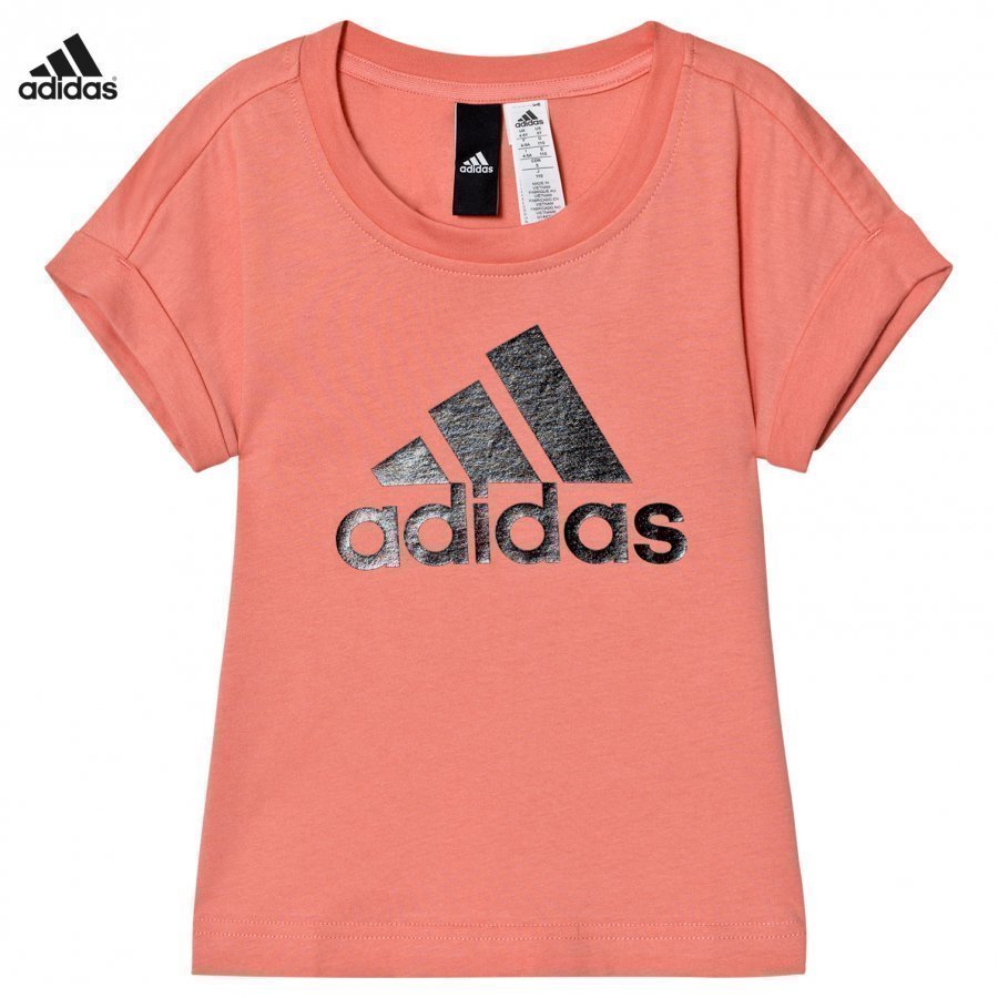 Adidas Performance Pink Logo Tee T-Paita