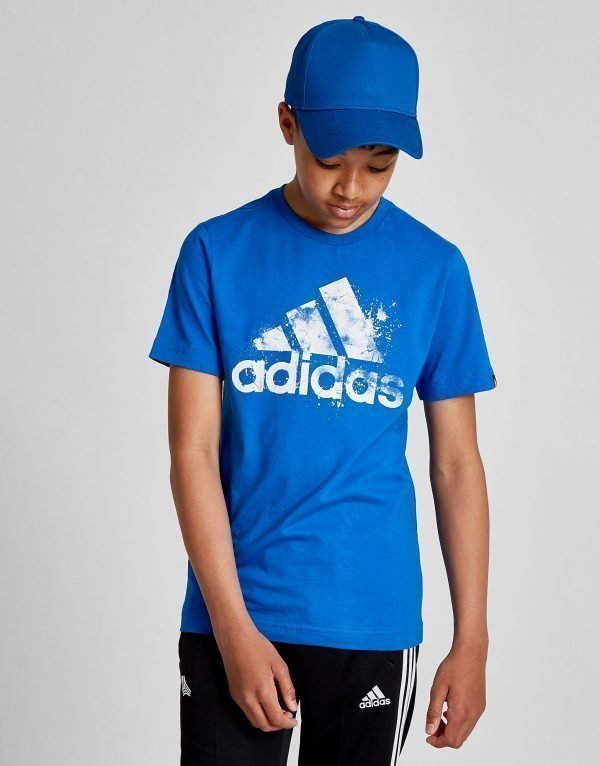 Adidas Performance Splatter T-Paita Sininen