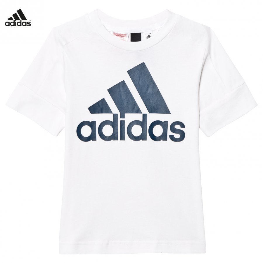 Adidas Performance White Id Logo Tee T-Paita