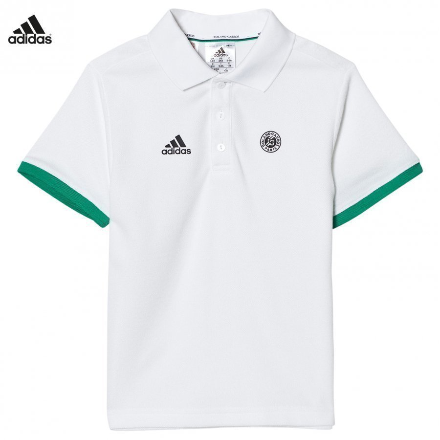 Adidas Performance White Roland Garros Tennis Polo Pikeepaita