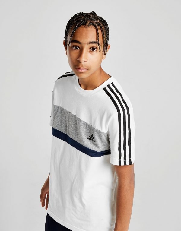 Adidas Sport Colour Block T-Shirt Valkoinen