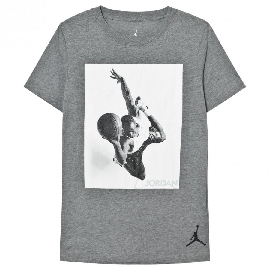 Air Jordan Grey Carbon Heather Flight Heritage Tee T-Paita