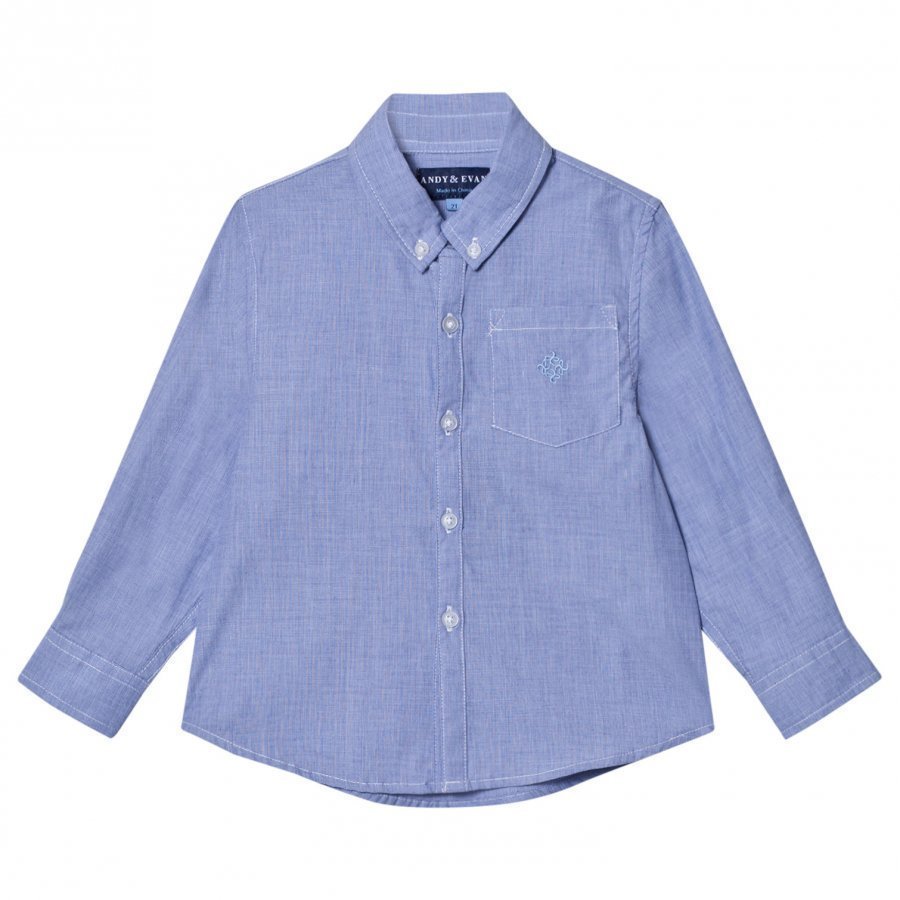 Andy & Evan Blue Chambray Button Down Shirt Kauluspaita