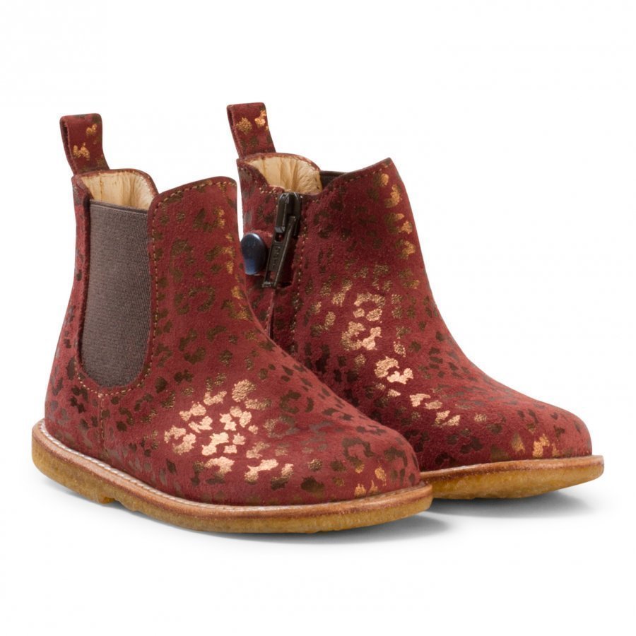 Angulus Brown And Bronze Animal Print Zip Chelsea Boots Nilkkurit