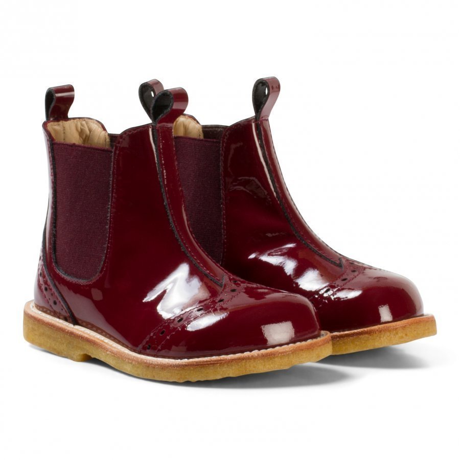 Angulus Burgundy Patent Brogue Chelsea Boots Nilkkurit