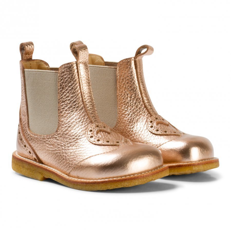 Angulus Rose Gold Heart Brogue Chelsea Boots Nilkkurit