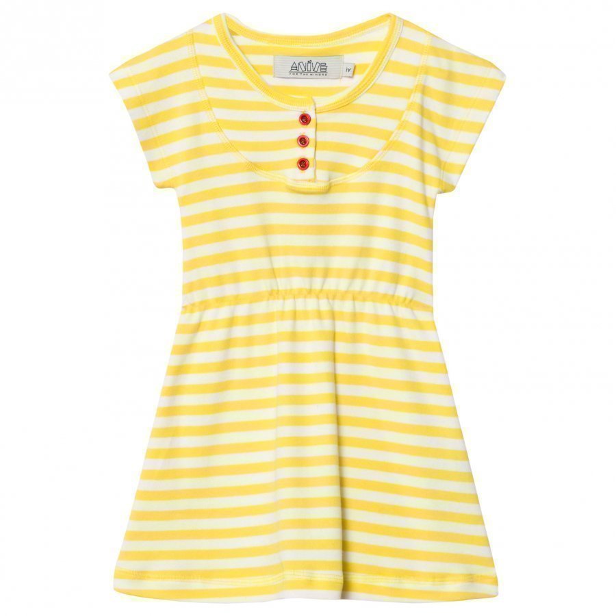 Anïve For The Minors Dress Happy Yellow/White Stripes Mekko