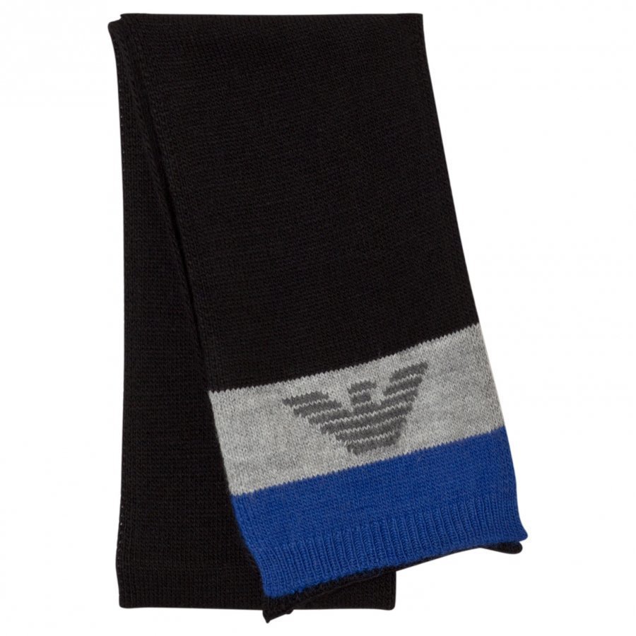 Armani Junior Blue Grey Logo Scarf Villahuivi