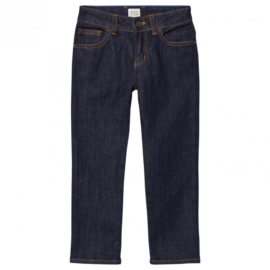 Armani Junior Indigo Raw Denim Regular Fit Jeans Farkut