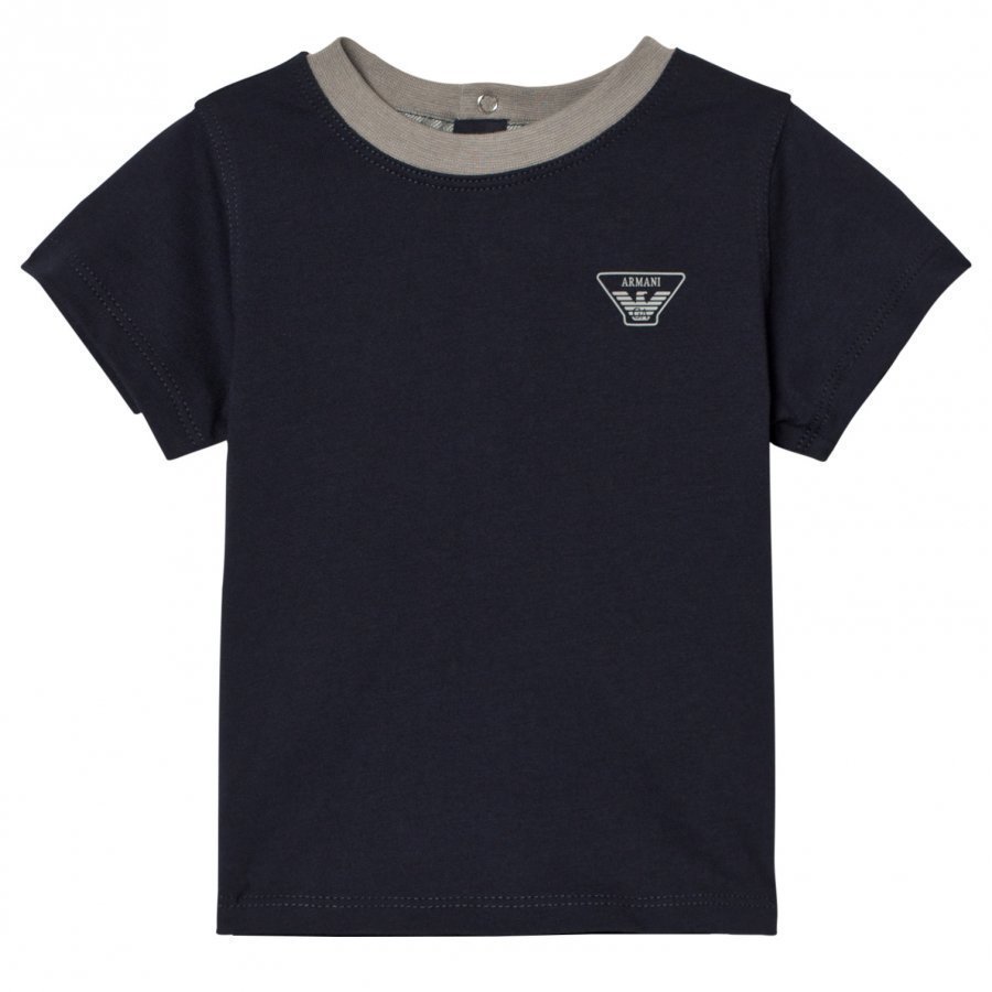 Armani Junior Navy Classic Logo Short Sleeve Tee T-Paita