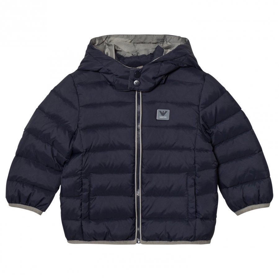 Armani Junior Navy Down Puffer Coat Toppatakki