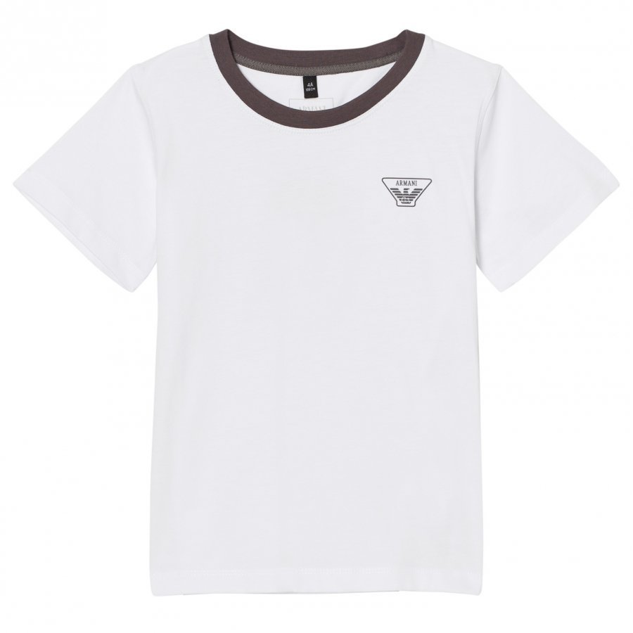 Armani Junior White Classic Logo Tee T-Paita