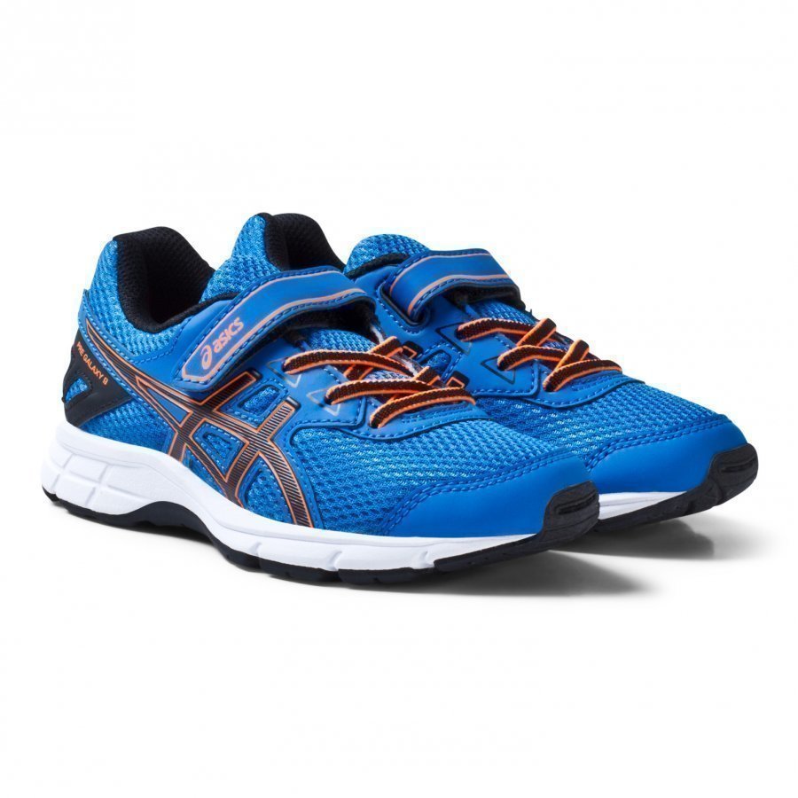 Asics Blue And Orange Kids Velcro Pre-Galaxy 9 Running Trainers Urheilukengät