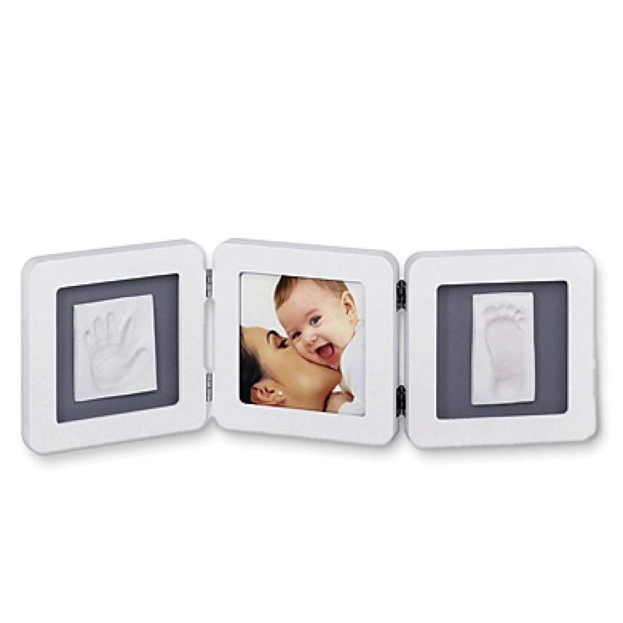 Baby Art Kehykset Kuva + Jalan / Kädenjäljet Double Print Frame White & Grey