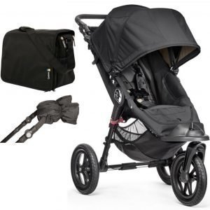 Baby Jogger Rattaat City Elite Single + Carena Valö Kädenlämmitin + Koster Hoitolaukut Musta