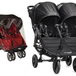 Baby Jogger Rattaat City Mini GT Double Black/Black + Sadesuoja Paketti