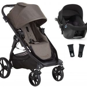 Baby Jogger Travelsystem City Premier Rattaat + City Go Turvakaukalo sis. Turvakaukalon adapteri Taupe/Black