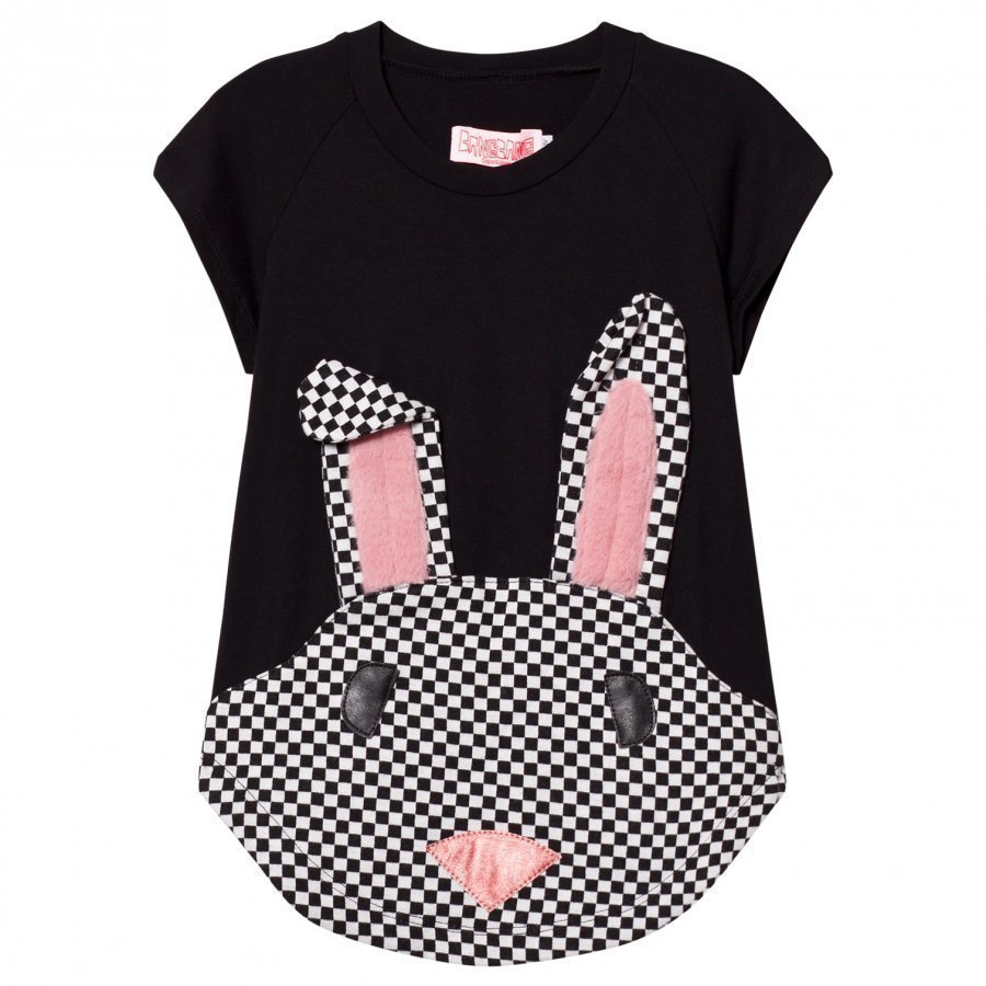 Bang Bang Copenhagen Black Nova Rabbit Check Applique Sweat Dress Mekko