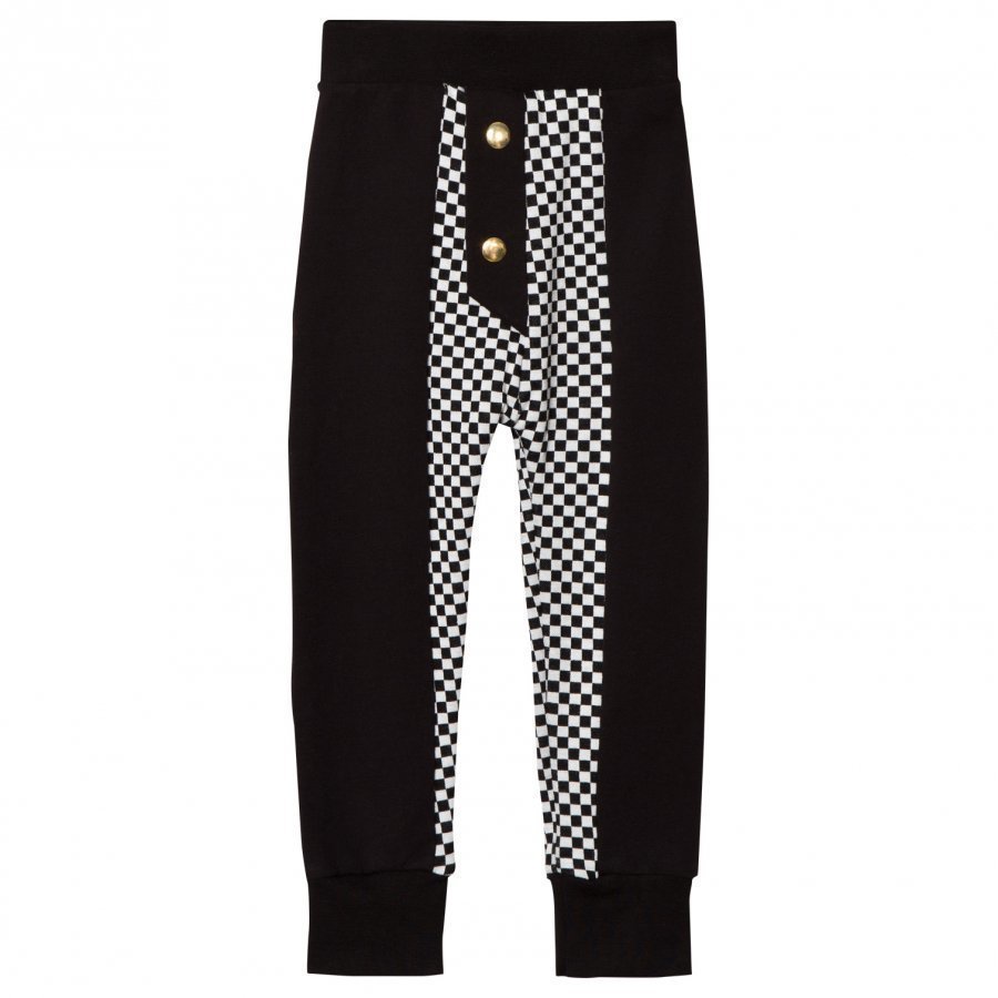 Bang Bang Copenhagen Black/White Half Check Sweat Party Pants Housut