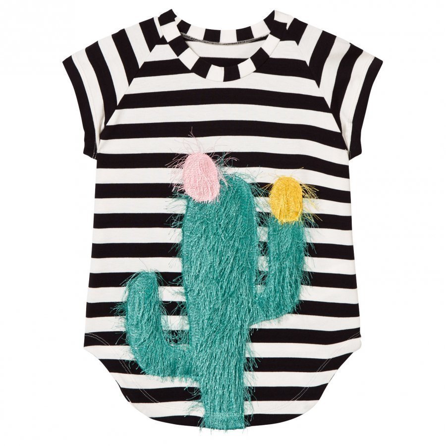 Bang Bang Copenhagen Cactus Nova Cookie Applique Dress Black/White Mekko