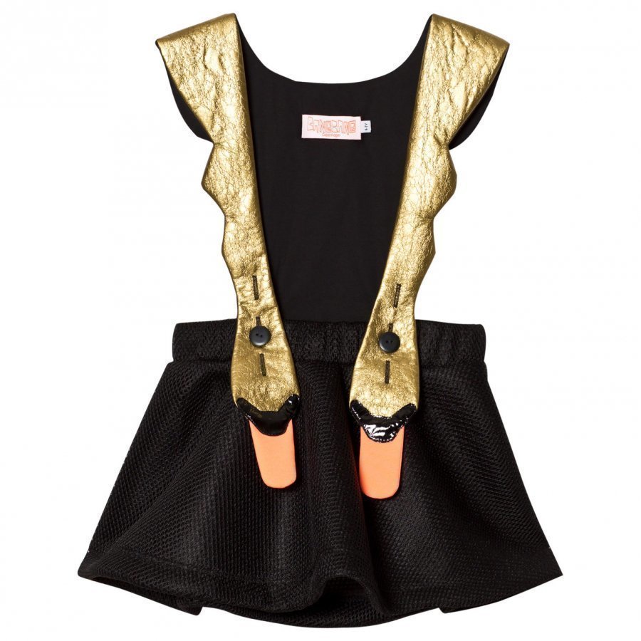 Bang Bang Copenhagen Exclusive Black/Gold Swan Bird Mesh Dress Juhlamekko