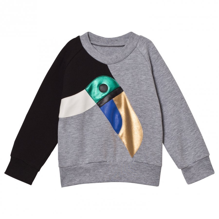 Bang Bang Copenhagen Grey Toucan Applique Sweatshirt Oloasun Paita