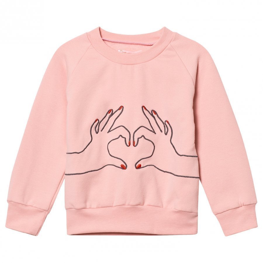 Bang Bang Copenhagen Pink Love Heart Embroidered Sweatshirt Oloasun Paita