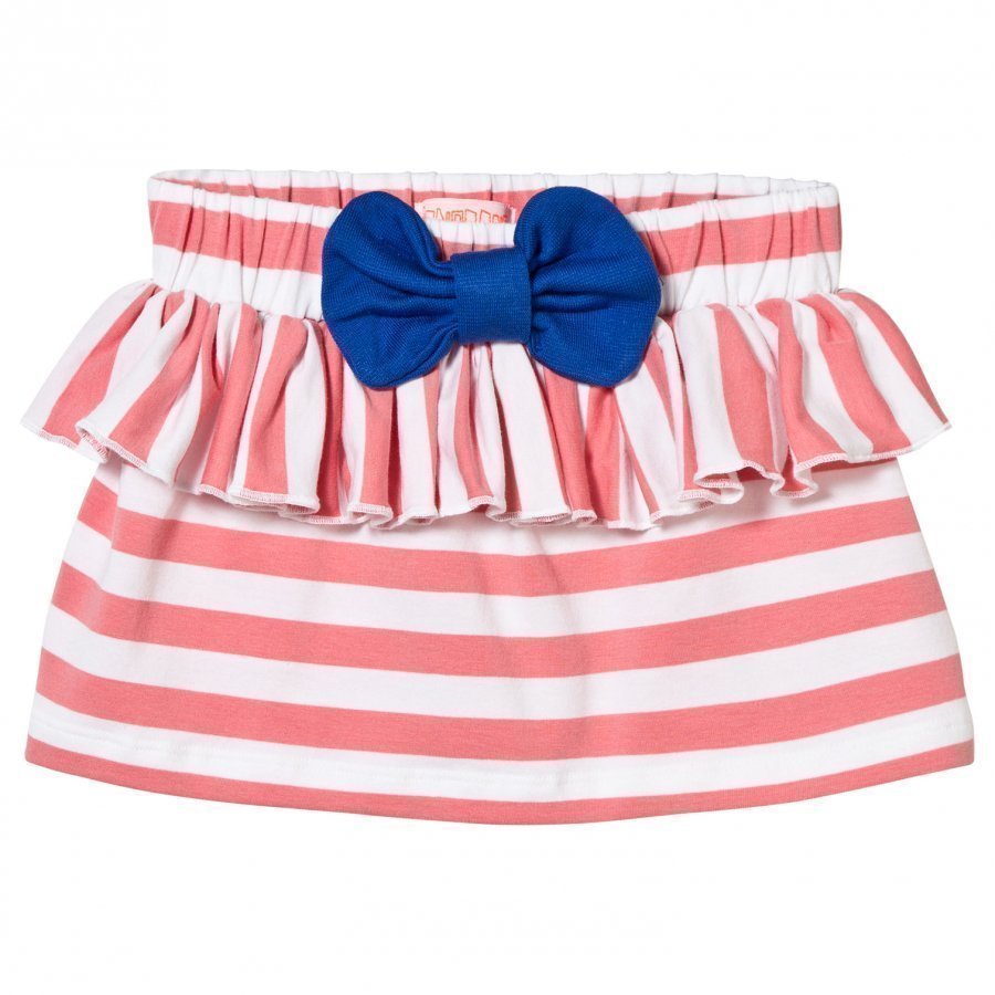 Bang Bang Copenhagen Stripe Ruffle And Bow Skirt Pink Lyhyt Hame