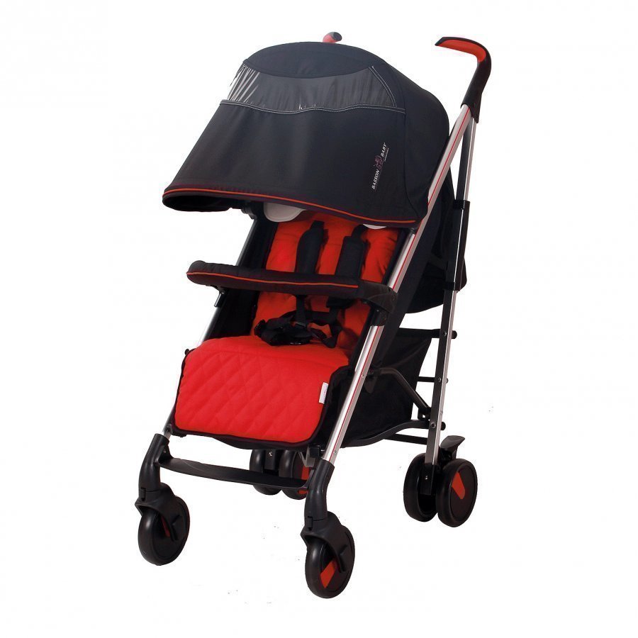 Basson Baby Pico Quilted Stroller Red Sateenvarjorattaat