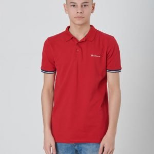 Ben Sherman Collar Print Polo Pikee Punainen