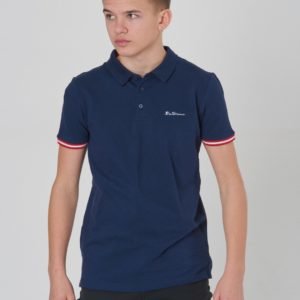 Ben Sherman Collar Print Polo Pikee Sininen