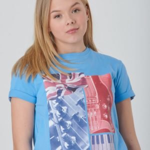 Ben Sherman Guitar And Flag Tee T-Paita Sininen