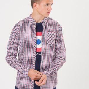 Ben Sherman Ls House Check Poplin Shirt Kauluspaita Punainen