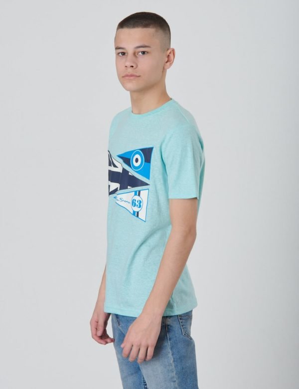 Ben Sherman Textured Pennants Tee T-Paita Sininen