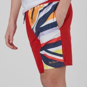 Ben Sherman Union Jack Sliced Swim Uimashortsit Punainen