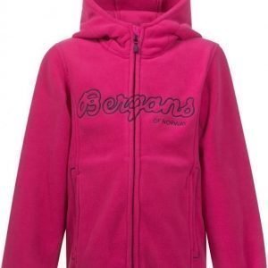 Bergans Huppari Fleece Bryggen Kids Cerise/Navy