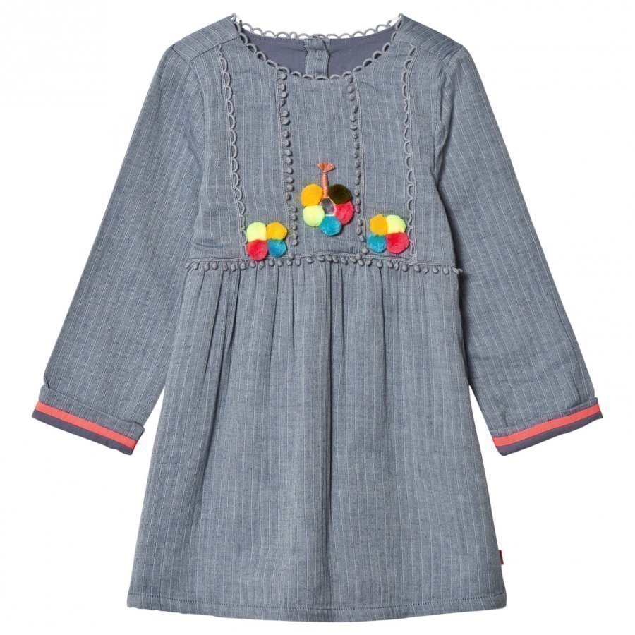 Billieblush Blue Chambray Pom Pom Dress Mekko