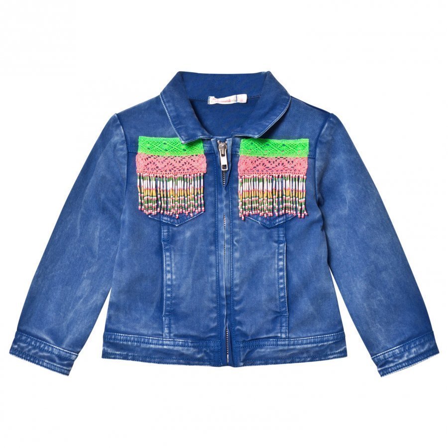 Billieblush Blue Wash Denim Jacket With Beaded Detail Farkkutakki