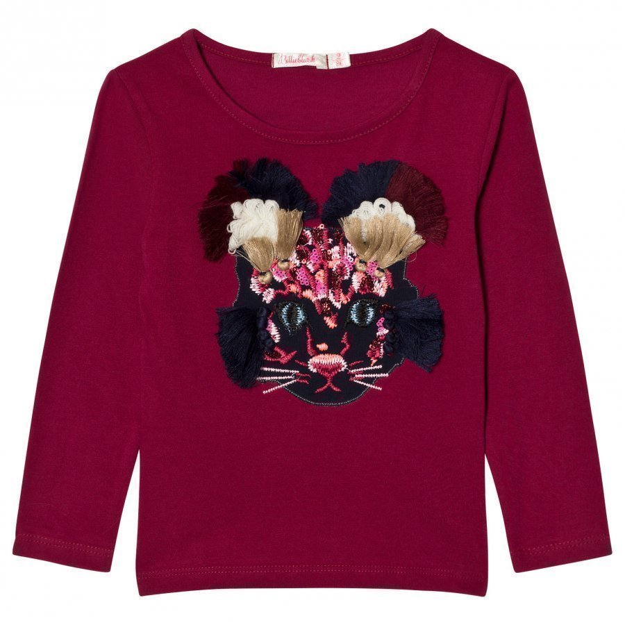 Billieblush Burgundy Mouse Applique Tee T-Paita