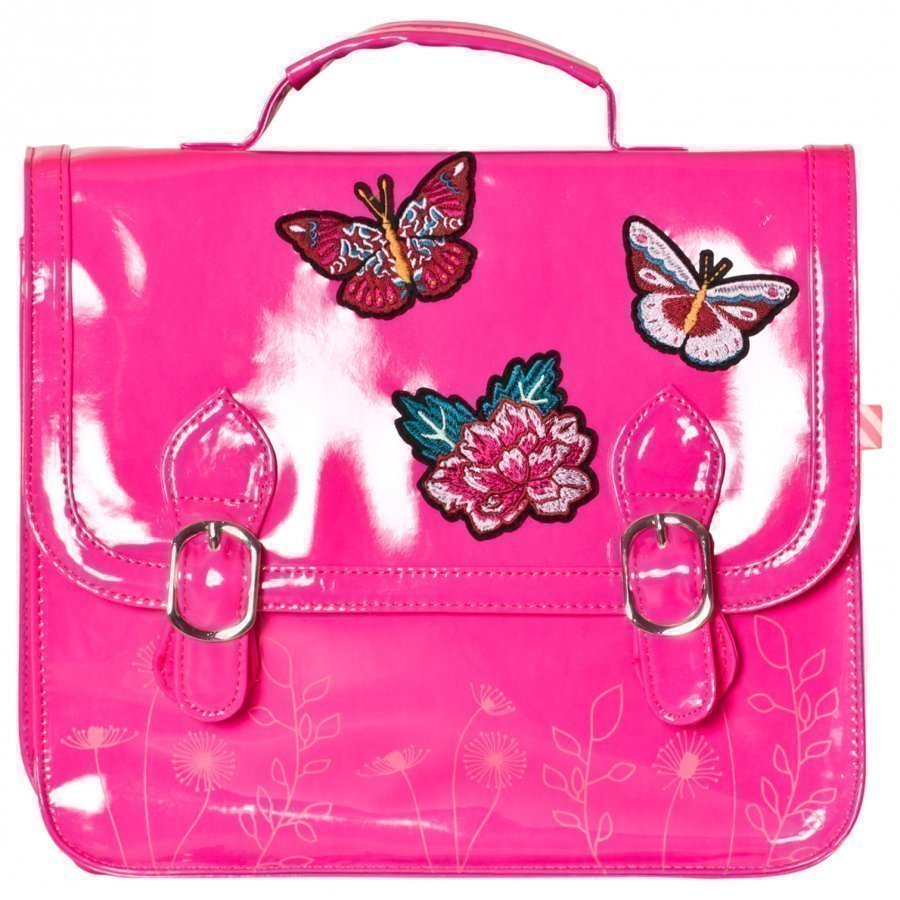 Billieblush Butterfly Applique Patent Satchel Hot Pink Reppu