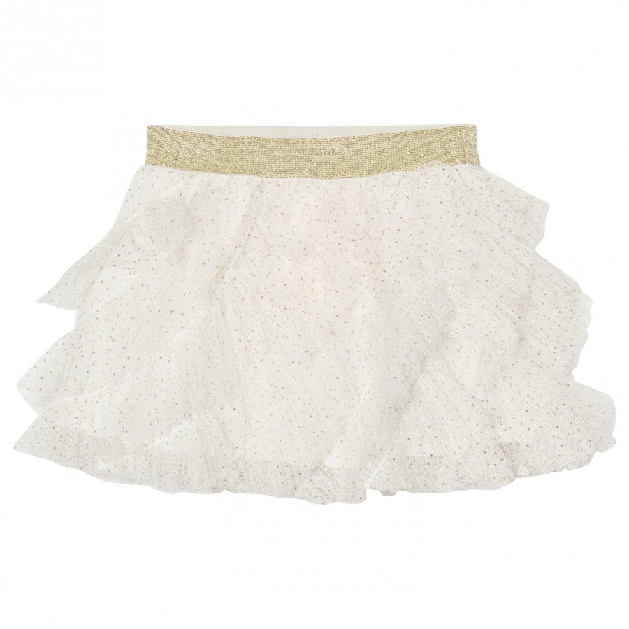 Billieblush Cream Gold Glitter Ruffled Tutu Skirt Tyllihame