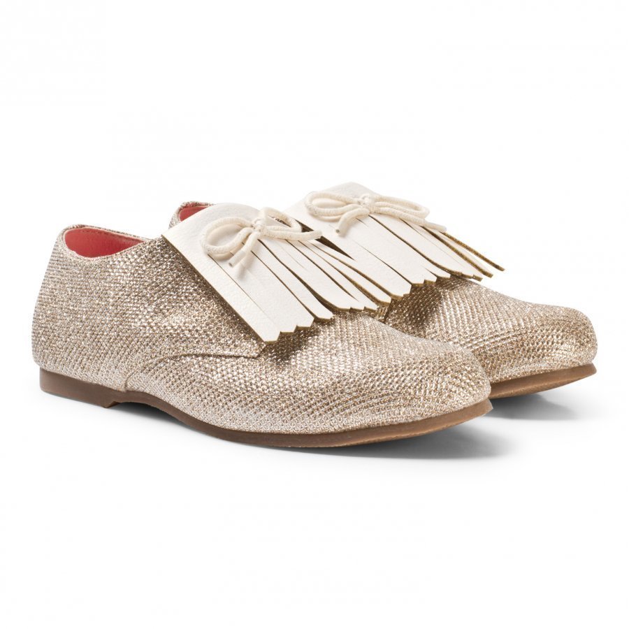 Billieblush Glitter Fringed Shoes Gold Brogue Kengät