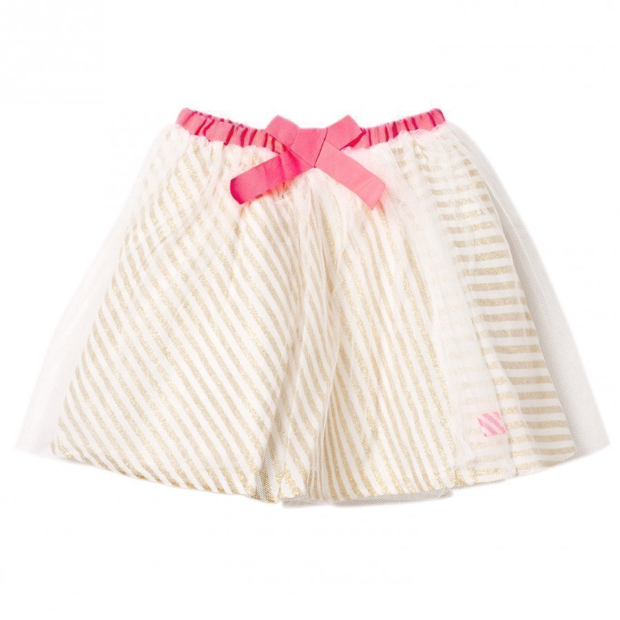 Billieblush Gold Glitter Stripe And Tulle Overlay Skirt Tyllihame