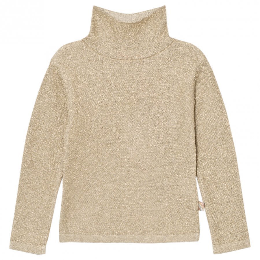 Billieblush Gold Lurex Turtle Neck Sweater Paita