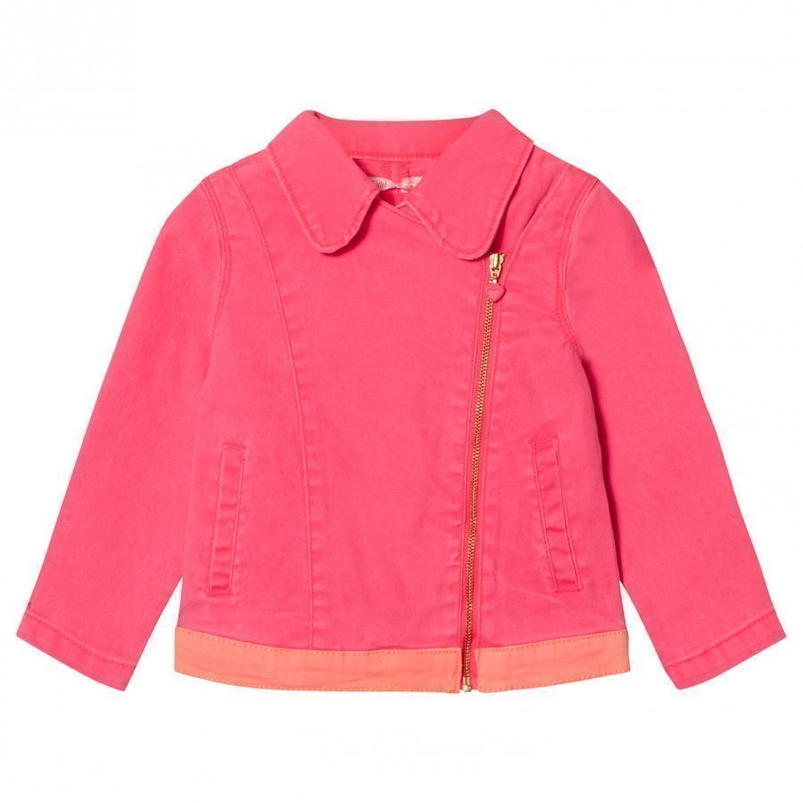 Billieblush Hot Pink Twill Biker Jacket Biker Takki