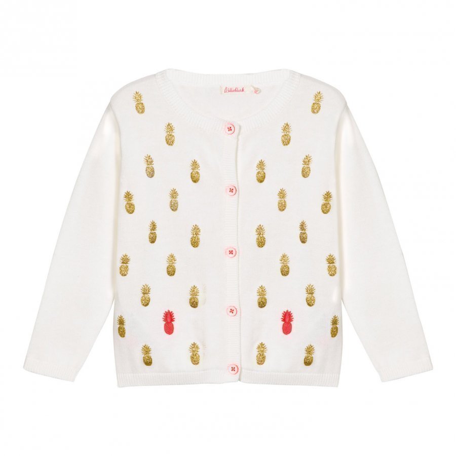 Billieblush Ivory Cardigan With Glitter Pineapple Neuletakki