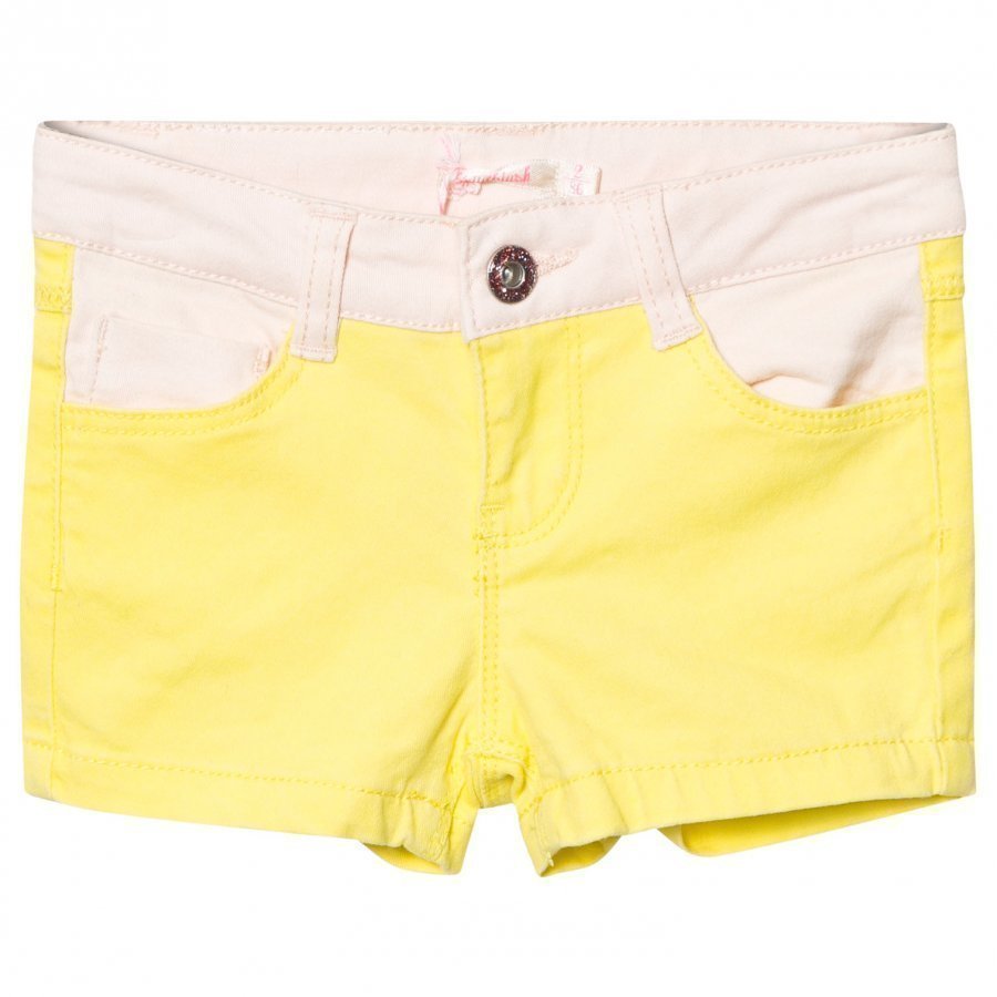 Billieblush Neon Yellow And Pink Denim Shorts Farkkushortsit