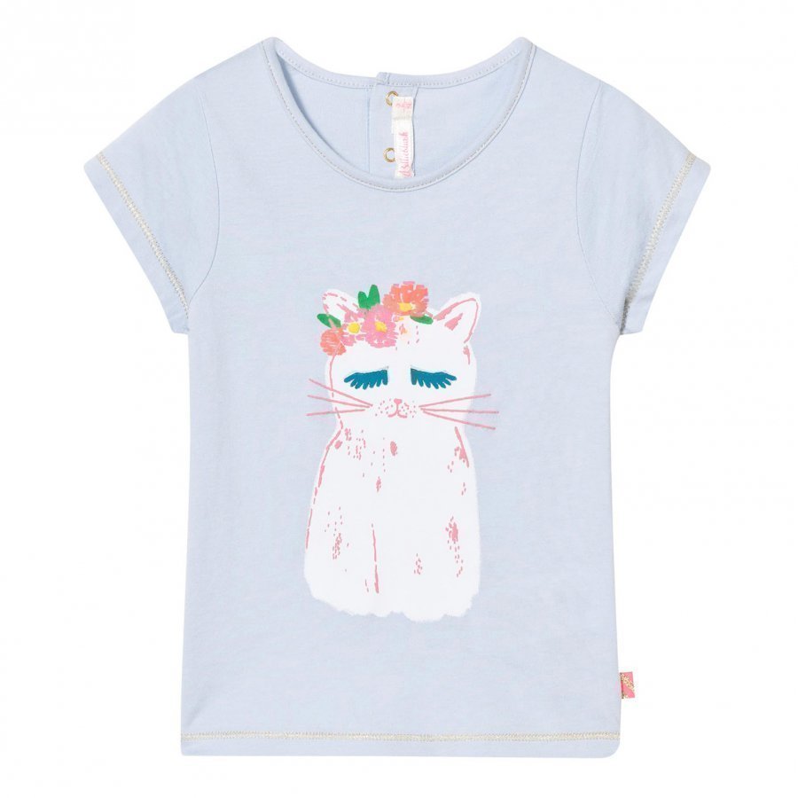 Billieblush Pale Blue Cat Print Tee T-Paita